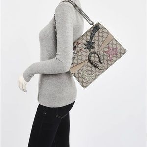 Gucci Beige GG Supreme Canvas Embroidered Sequin